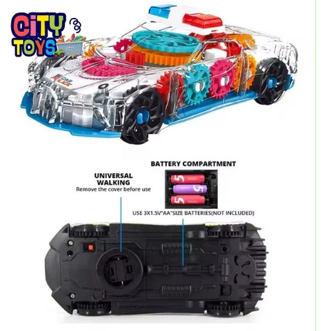 Transparent Gear Racing Car With Light And Music