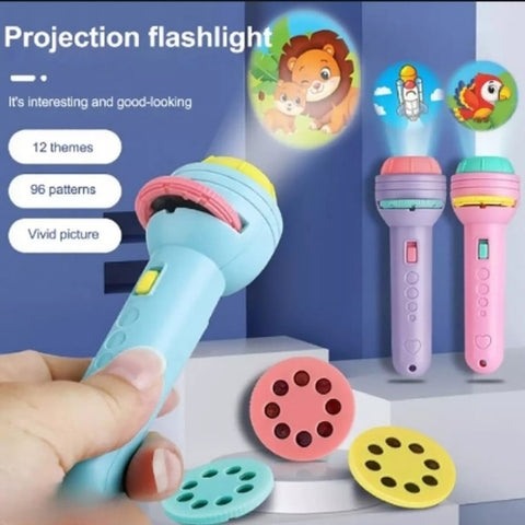 Slide Projector Torch Projection Light,Children's Flashlight Toy Projection Flashlight Early Education Picture Dinosaur Animal Pattern,Bedtime Night Light,for Child,Kids,Infant,Toddler,Children Ratings 5