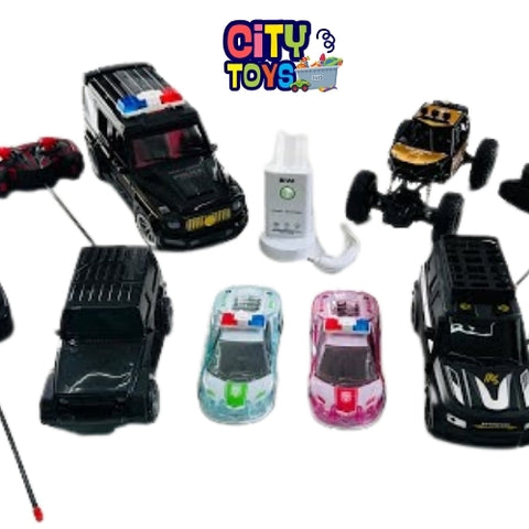 KIDAMI Die Cast Metal Toy Cars Set of 5, Little Openable Doors Pull Back Car Gift Pack for Kids (Police car)