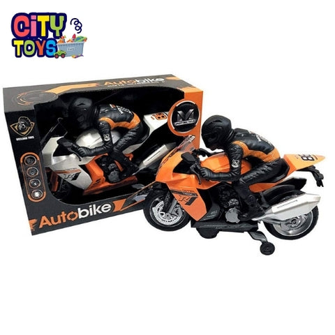 1/6 RC Motorcycle Light and Sound, 360° Rotation Remote Control Motorbike 2.4Ghz High Speed Wireless Remote Road Bike Racing Motorcyle 2WD Toy Rc Motorbike for Kids Kids Biker Remote Control Toy Gift
