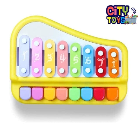 2 in 1 Musical Big Size Multi Keys Xylophone and Piano, Non Toxic, Non-Battery for Kids & Toddlers, Plastic (8 Keys ) (8 Key Xylophone) Brand: Generic