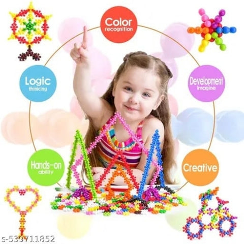 Snowflake Building Set with Interlocking Connection, Educational STEM Toy, Sorting & Stacking Blocks for Baby & Toddlers