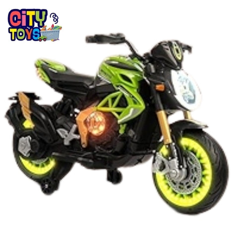 Baybee MTK Baby Battery Operated Bike for Kids with Foot Accelerator & Music | Rechargeable Ride on Toy Bike with LED Light | Baby Electric Bike for Kids to Drive 1 to 3 Years (Orange)